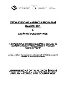 ENERGETICKÁ OPTIMALIZACE ŠKOLNÍ JÍDELNY ŽDÍREC NAD DOUBRAVOU