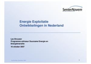 Energie Exploitatie Ontwikkelingen in Nederland