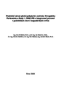 ES o integrované prevenci v podmínkách chovů hospodářských zvířat