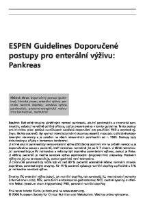ESPEN Guidelines Doporučené postupy pro enterální výživu: Pankreas
