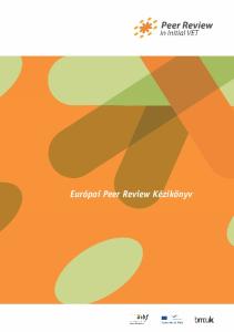 Európai Peer Review Kézikönyv