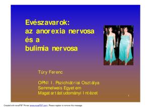 Evészavarok: az anorexia nervosa és a bulimia nervosa