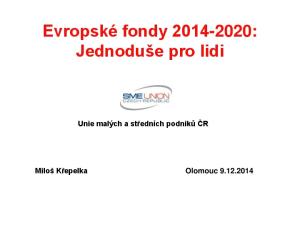 Evropské fondy : Jednoduše pro lidi