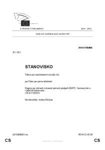 EVROPSKÝ PARLAMENT Výbor pro zaměstnanost a sociální věci