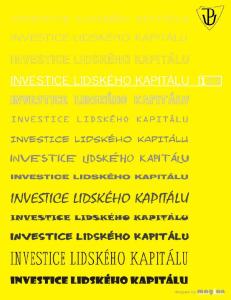 Filozofická fakulta Univerzity Palackého v Olomouci Katedra aplikované ekonomie Investice lidského kapitálu (Publikace věnovaná studentům UP)