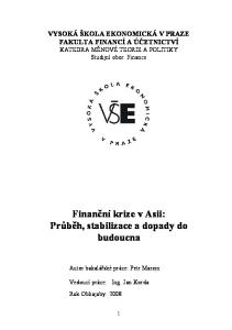 Finanční krize v Asii: Průběh, stabilizace a dopady do budoucna