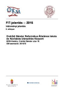 FIT-jelentés :: Intézményi jelentés. 6. évfolyam