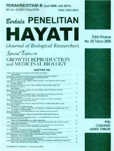 g'~ PENELITIAN (Journal of Biological Researches) GROWTH REPRODUCTION and MEDICINAL BIOLOGY SpeciarcTopics in TERA EDITASI B (Juli 2008-Juli 201 1)