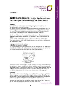 Galblaasoperatie: In één dag bezoek aan de chirurg en behandeling (One Stop Shop)