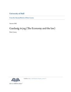 Gazdaság és jog (The Economy and the law)