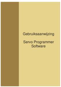 Gebruiksaanwijzing. Servo Programmer Software