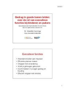 Gedrag in goede banen leiden: over de rol van executieve functies bij kinderen en pubers