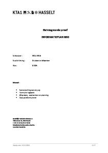 Geïntegreerde proef INFORMATIEPLAN BSO