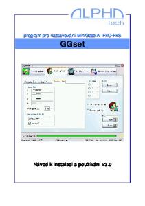 GGset Návod k instalaci a používání v3.0