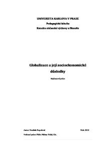 Globalizace a její socioekonomické důsledky