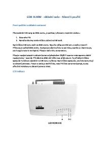 GSM ALARM - základní sada Návod k použití