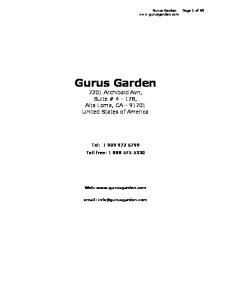 Gurus Garden 7201 Archibald Avn, Suite # 4-178, Alta Loma, CA United States of America