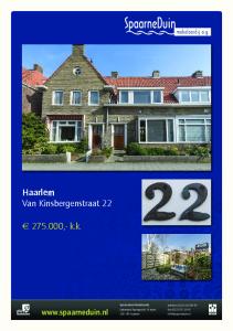 Haarlem Van Kinsbergenstraat ,- k.k.  Haarlem - Van Kinsbergenstraat 22