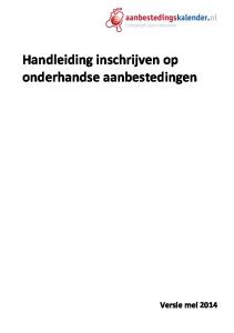 Handleiding inschrijven op onderhandse aanbestedingen