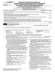 Haszonhúzó státuszának igazolása az Egyesült Államok Adóhatóságának Adó-visszatartási és -bevallási Osztálya számára (jogi személyek)
