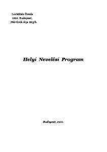 Helyi Nevelési Program