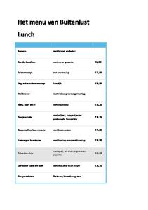 Het menu van Buitenlust Lunch