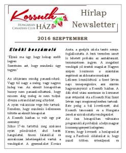 Hírlap Newsletter 2016 SZEPTEMBER