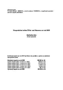 Hospodaření města Žďár nad Sázavou za rok 2003