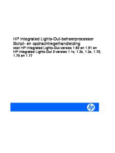 HP Integrated Lights-Out-beheerprocessor Script- en opdrachtregelhandleiding voor HP Integrated Lights-Out-versies 1.82 en 1.91 en HP Integrated