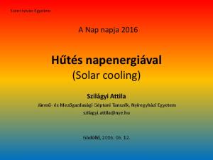 Hűtés napenergiával (Solar cooling)