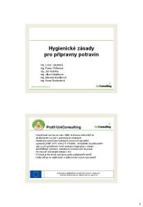 Hygienické zásady pro přípravny potravin