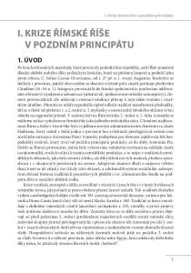 I. KRIZE ŘÍMSKÉ ŘÍŠE V POZDNÍM PRINCIPÁTU