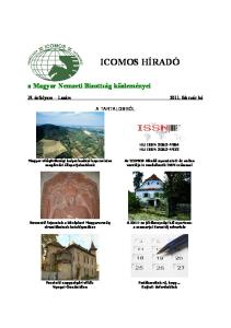 ICOMOS HÍRADÓ. a Magyar Nemzeti Bizottság közleményei A TARTALOMBÓL HU ISSN HU ISSN