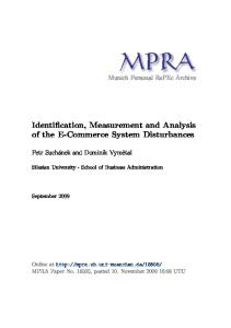 Identification, Measurement and Analysis of the E-Commerce System Disturbances