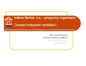 InBáze Berkat, o.s. programy organizace