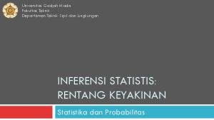 INFERENSI STATISTIS: RENTANG KEYAKINAN