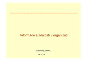 Informace a znalosti v organizaci