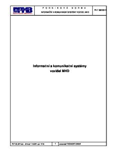Informační a komunikační systémy vozidel MHD