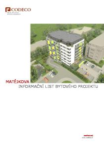 INFORMAČNÍ LIST BYTOVÉHO PROJEKTU