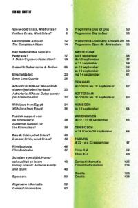 inhoud content Programma Dag tot Dag 53 Programme Day to Day 53 Voorwoord Crisis, What Crisis? 5 Preface Crisis, What Crisis? 9