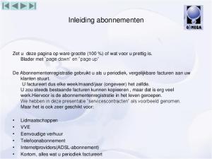 Inleiding abonnementen