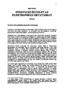 INNOVÁCIÓ ÉS ÜZLET AZ ELEKTRONIKUS OKTATÁSBAN