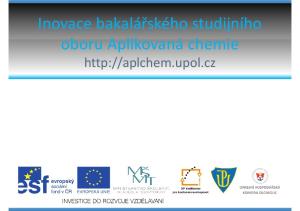 Inovace bakalářského studijního oboru Aplikovaná chemie