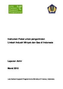 Instrumen Fiskal untuk pengontrolan Limbah Industri Minyak dan Gas di Indonesia