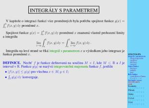 INTEGRÁLY S PARAMETREM