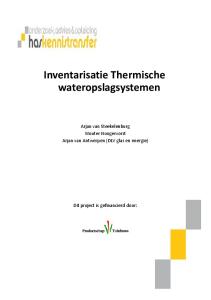 Inventarisatie Thermische wateropslagsystemen