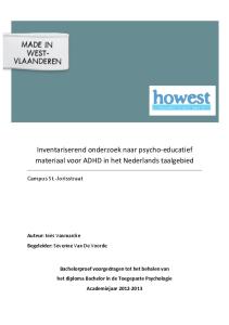 Inventariserend onderzoek naar psycho-educatief materiaal voor ADHD in het Nederlands taalgebied
