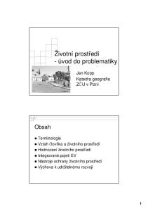 Životní prostředí - úvod do problematiky