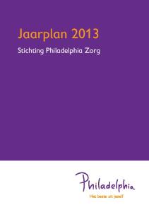 Jaarplan Stichting Philadelphia Zorg. Het beste uit jezelf