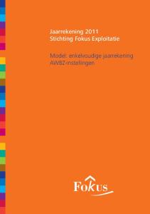 Jaarrekening 2011 Stichting Fokus Exploitatie. Model: enkelvoudige jaarrekening AWBZ-instellingen